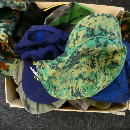 BOX OF ASST. ARMY/NAVY CAPS