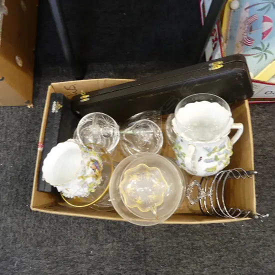 ASST. GLASS WARE, MEISSEN, BOXED EP ETC