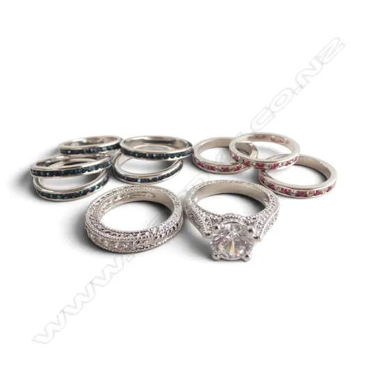 5&3&2 MULTI STONE WHITE COLOURED DRESS RINGS 