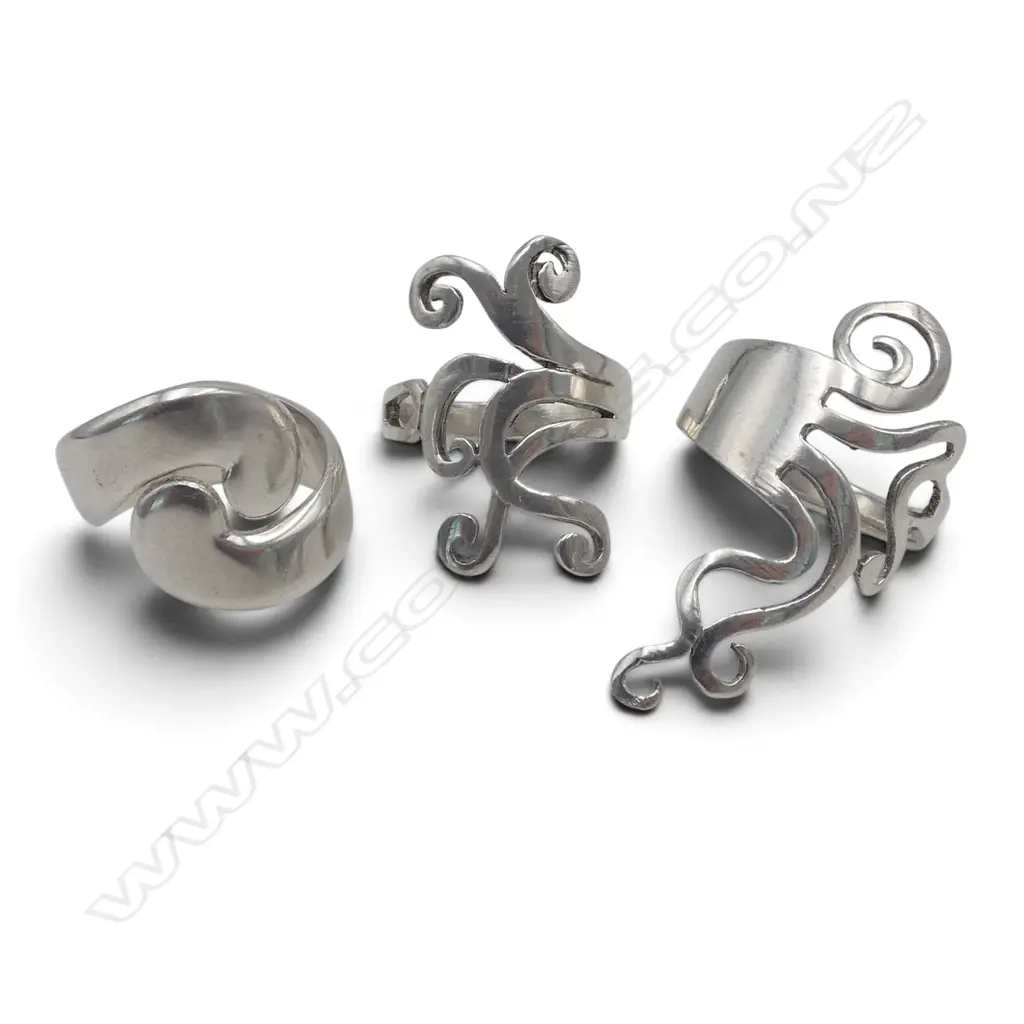 3 STG SILVER RINGS 19gms Image 1++