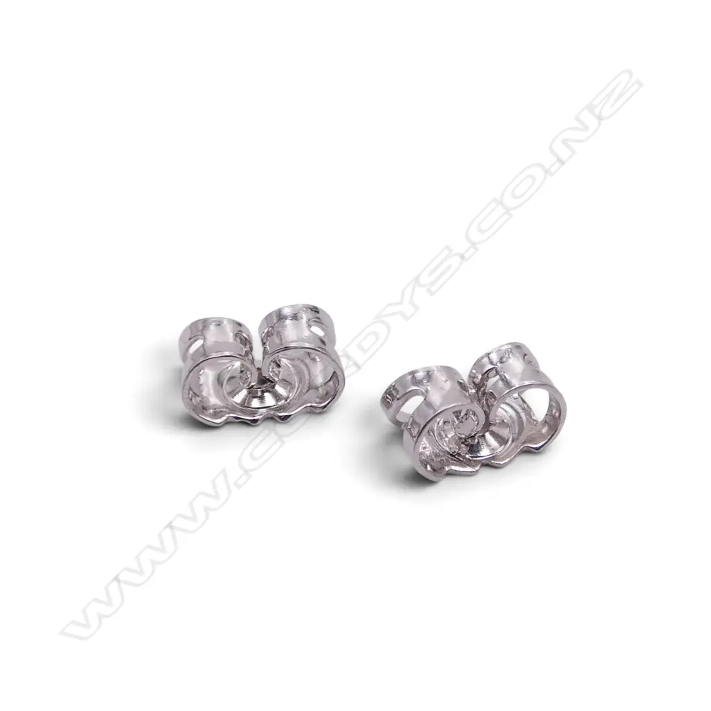 PR 18CT WHITE GOLD PIERCED STUD BACKS O.5GMS Image 1++