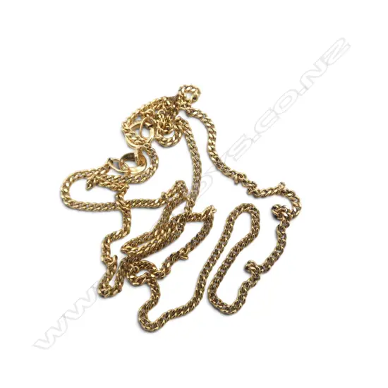 9ct YELLOW GOLD FINE CURB LINK NECK CHAIN 2gms