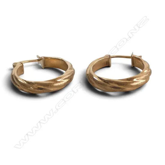 PR 9CT EARRINGS 19mm dia 2gms