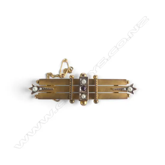 9CT BAR BROOCH W.48mm 3.4gms