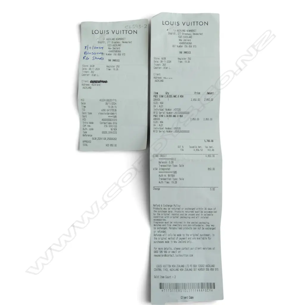 PR LOUIS VUITTON 18CT ROSE GOLD PEARL BLOSSOM EARRINGS (purchase receipt $5700 box & guarantee cards) 4gms Image 1++