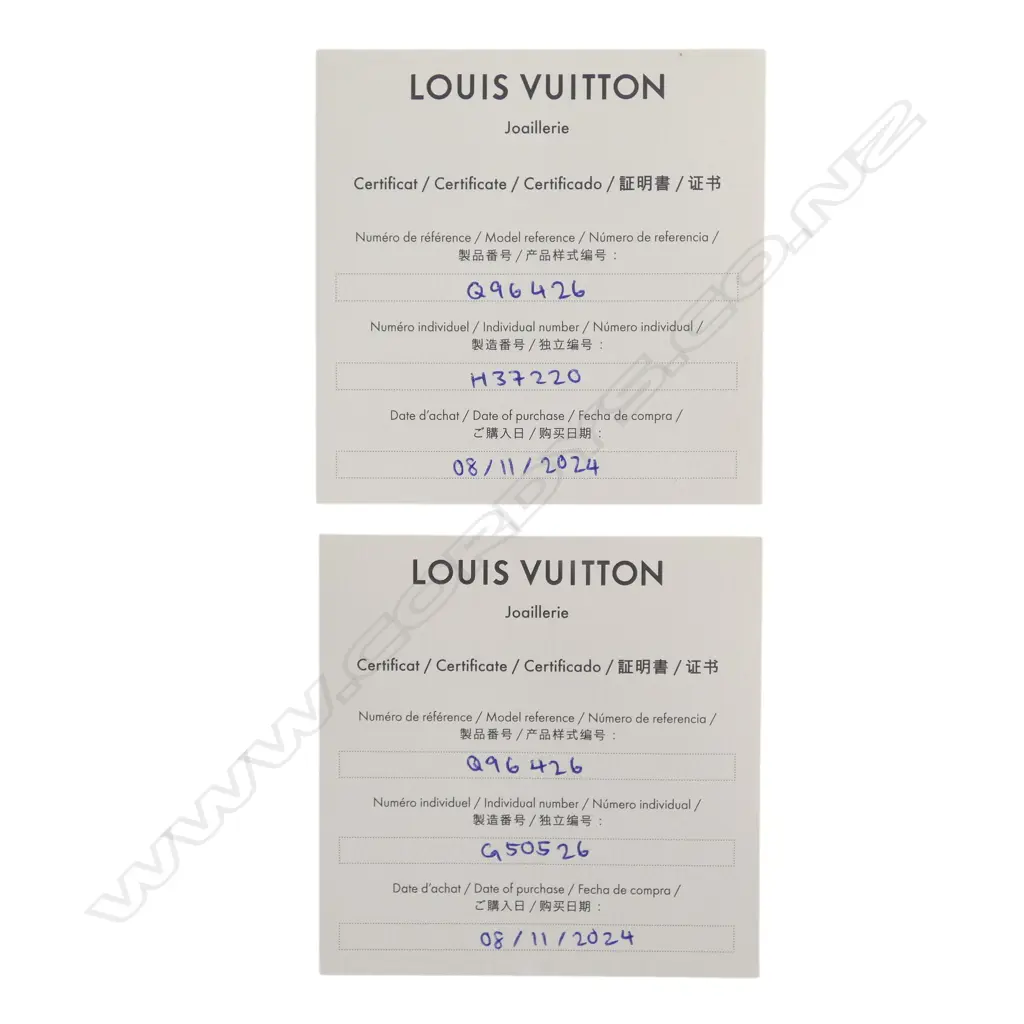 PR LOUIS VUITTON 18CT ROSE GOLD PEARL BLOSSOM EARRINGS (purchase receipt $5700 box & guarantee cards) 4gms Image 1++