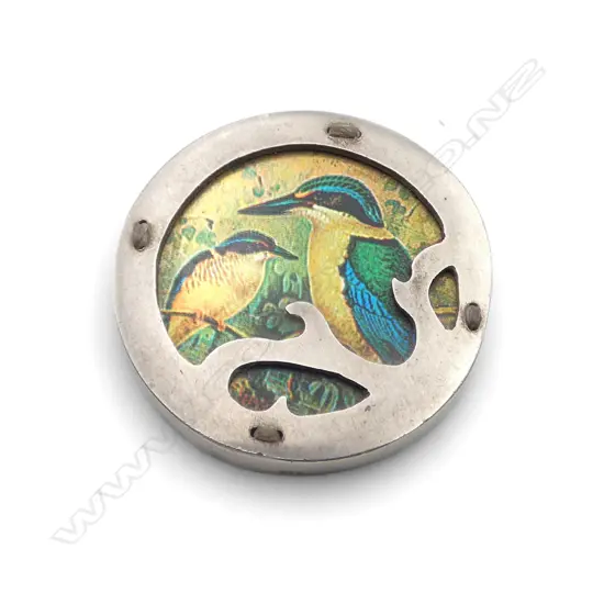 925 STG SILVER BROOCH NZ KINGFISHER BIRDS