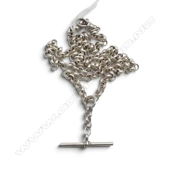 SILVER BELCHER LINK FOB CHAIN 21.7gms