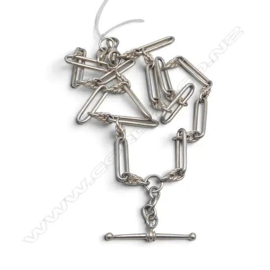 SILVER FOB CHAIN rail & Prince of Wales links 28.4gms