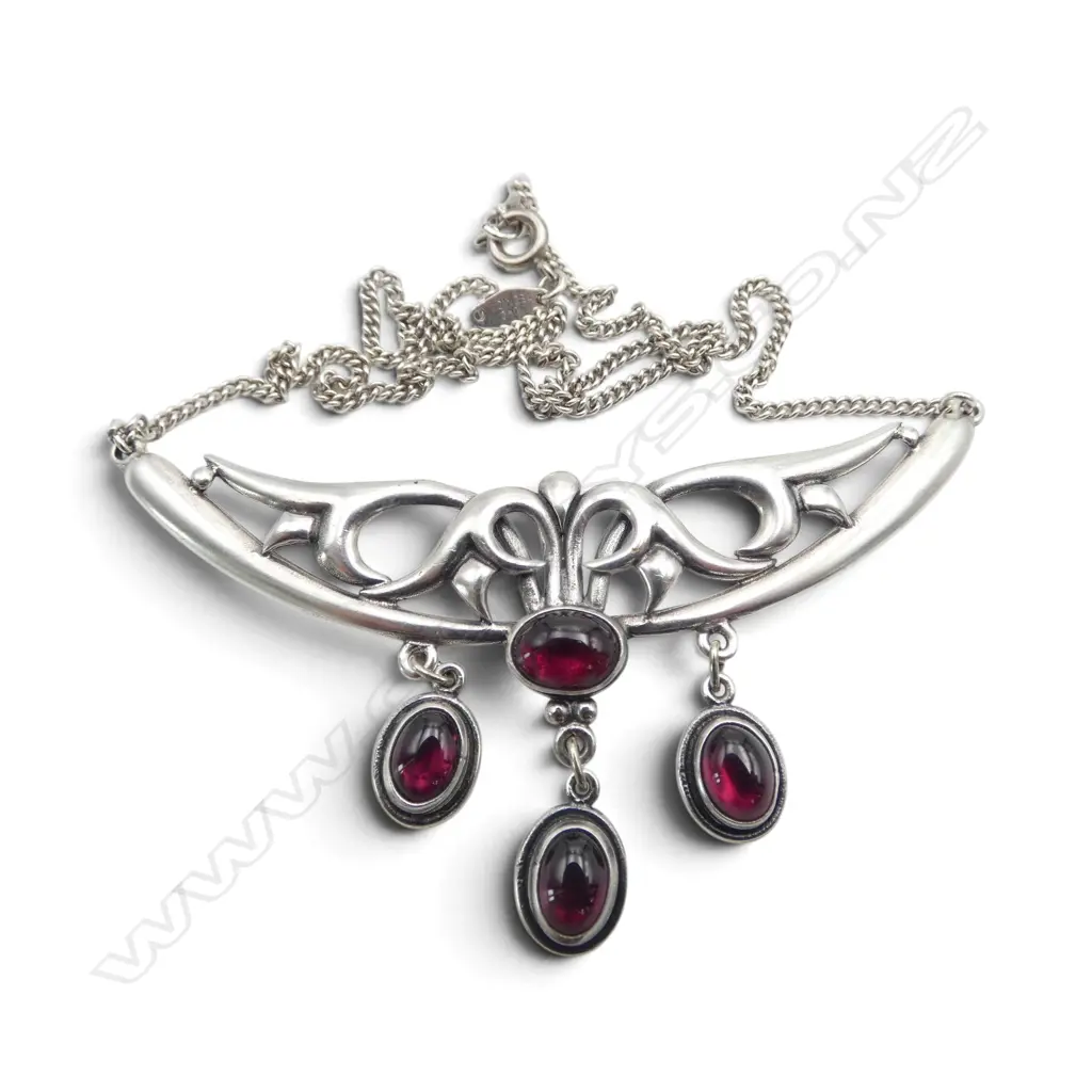 STG SILVER ART NOUVEAU STYLE PENDANT NECKLACE 12gms Image 1++
