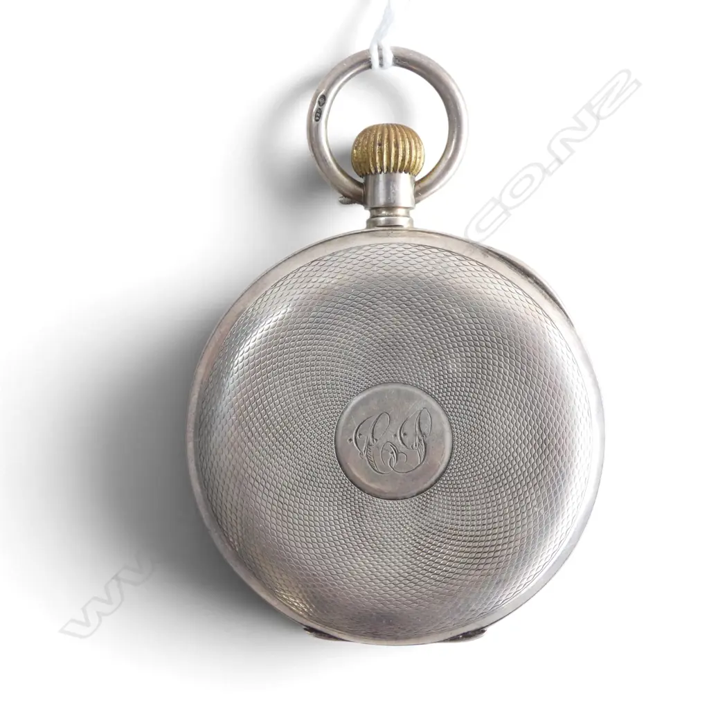 SILVER OMEGA CASED OPENFACE POCKET WATCH running. Presentation engraved to C. Slater Poneke Football club 30.8.11 Image 1++