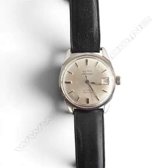 OLMAR ALL MASTER SEA-CUP 25 JEWELS WRIST WATCH, WORKING, & PHAMPLET