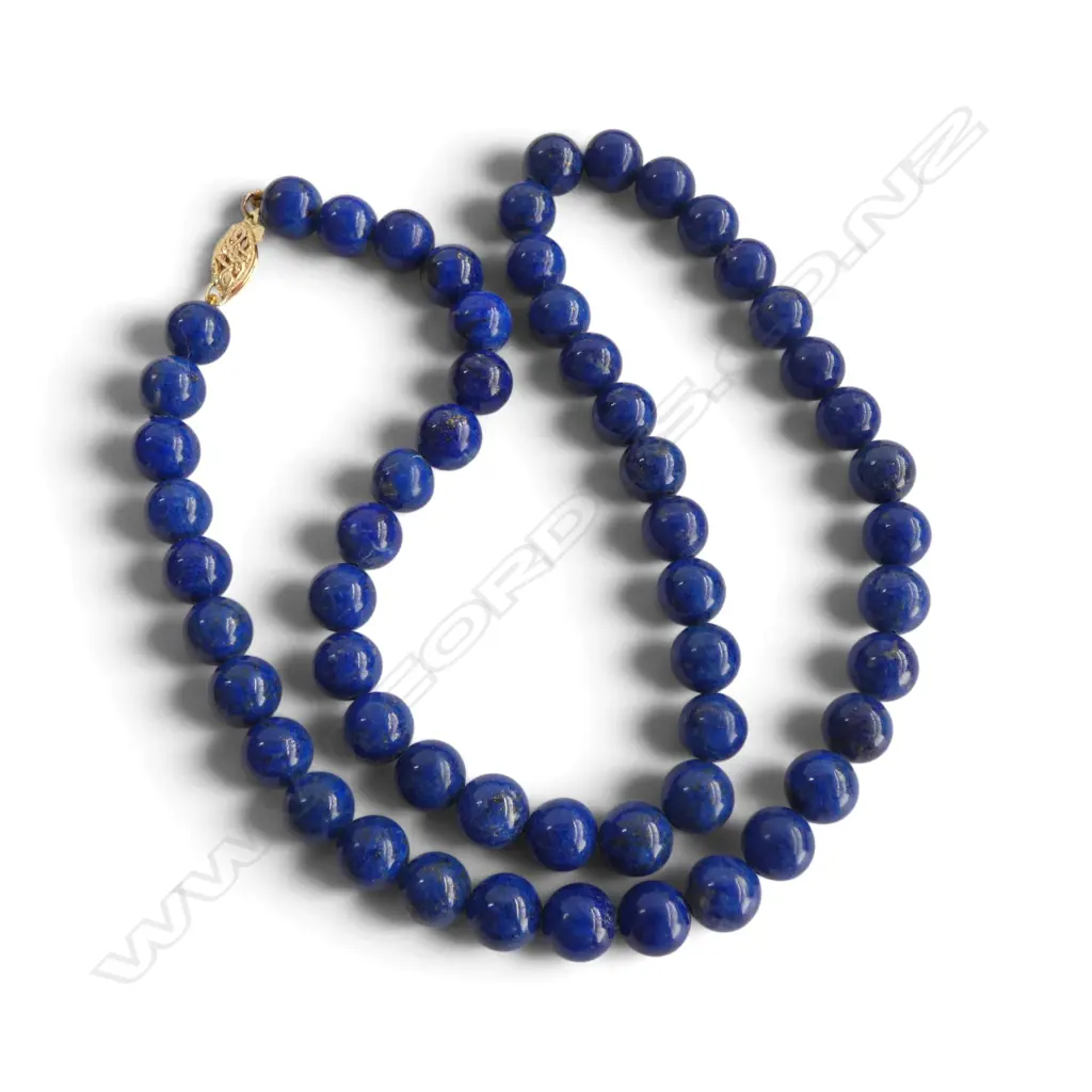 UNIFORM LAPIS LAZULI BEAD NECKLACE L.460mm Image 1++
