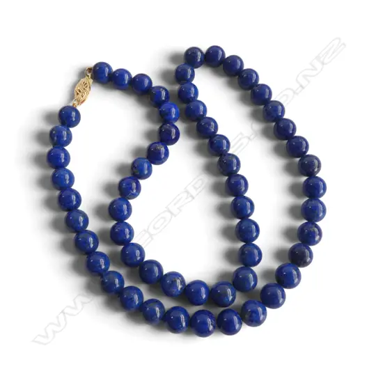 UNIFORM LAPIS LAZULI BEAD NECKLACE L.460mm
