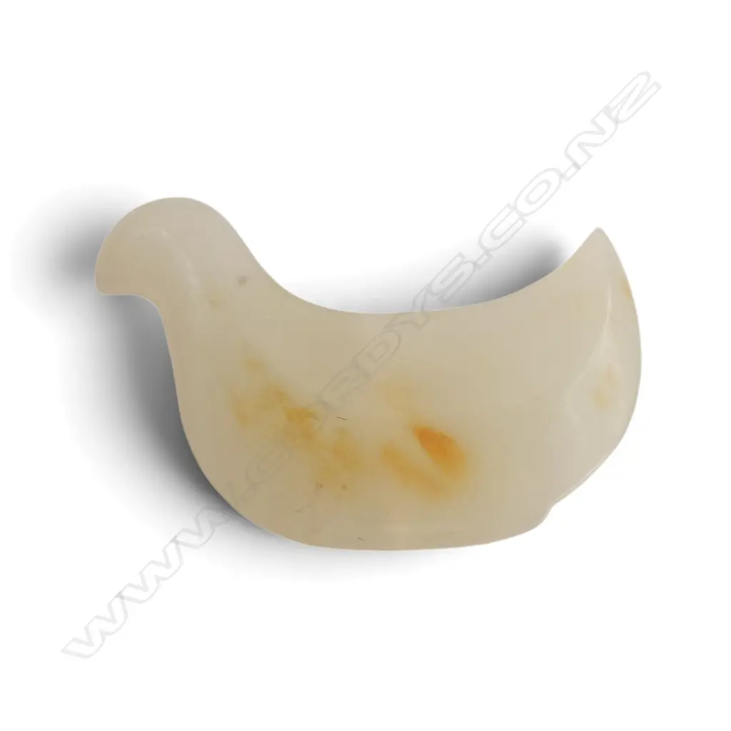 CHINESE OLD HETIAN PALE JADE bird form BEAD Image 1++