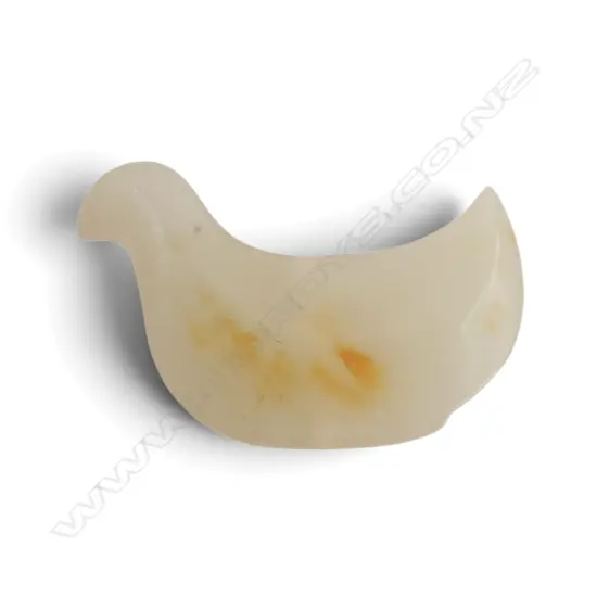 CHINESE OLD HETIAN PALE JADE bird form BEAD