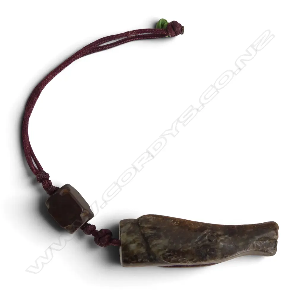 CHINESE ANTIQUE JADE BEAD stylised fish ? L.48mm Image 1++