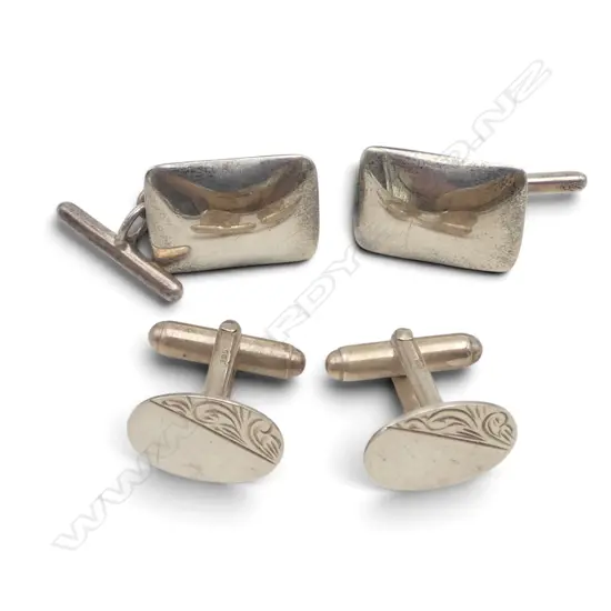 2PRS MENS S/SILVER CUFFLINKS 15.3GMS