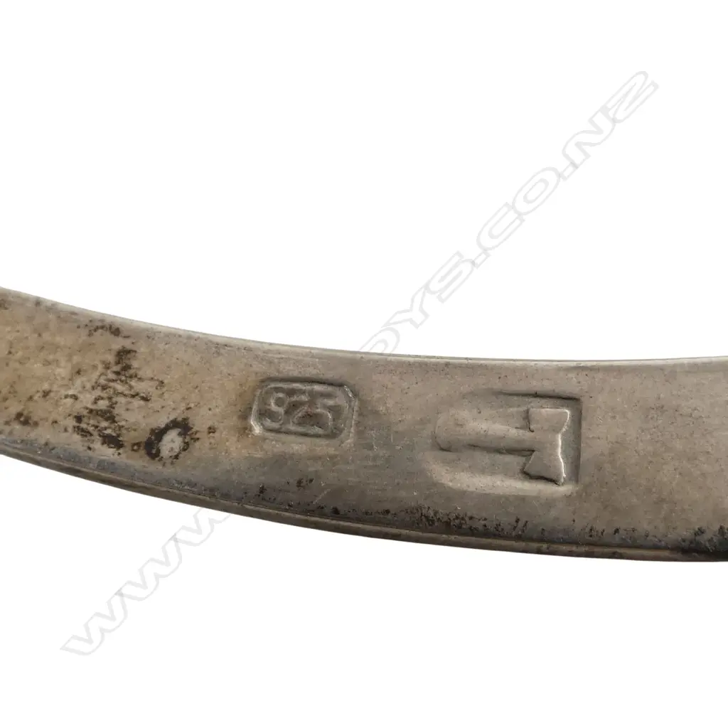 Vintage Jens Hansen silver choker / collar necklet. Signed. Abstract textured finish. 68gms Image 1++
