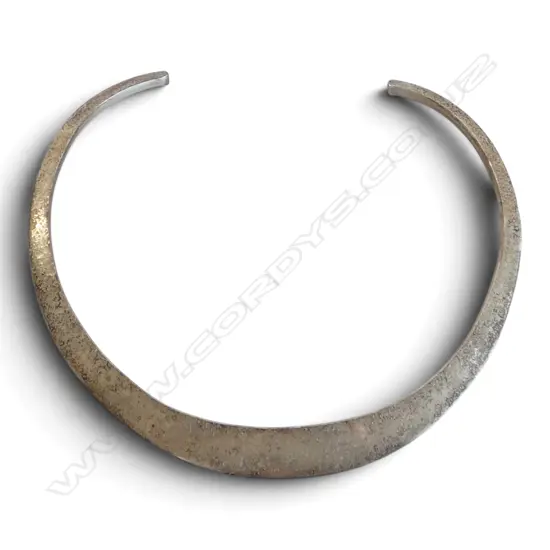 Vintage Jens Hansen silver choker / collar necklet. Signed. Abstract textured finish. 68gms