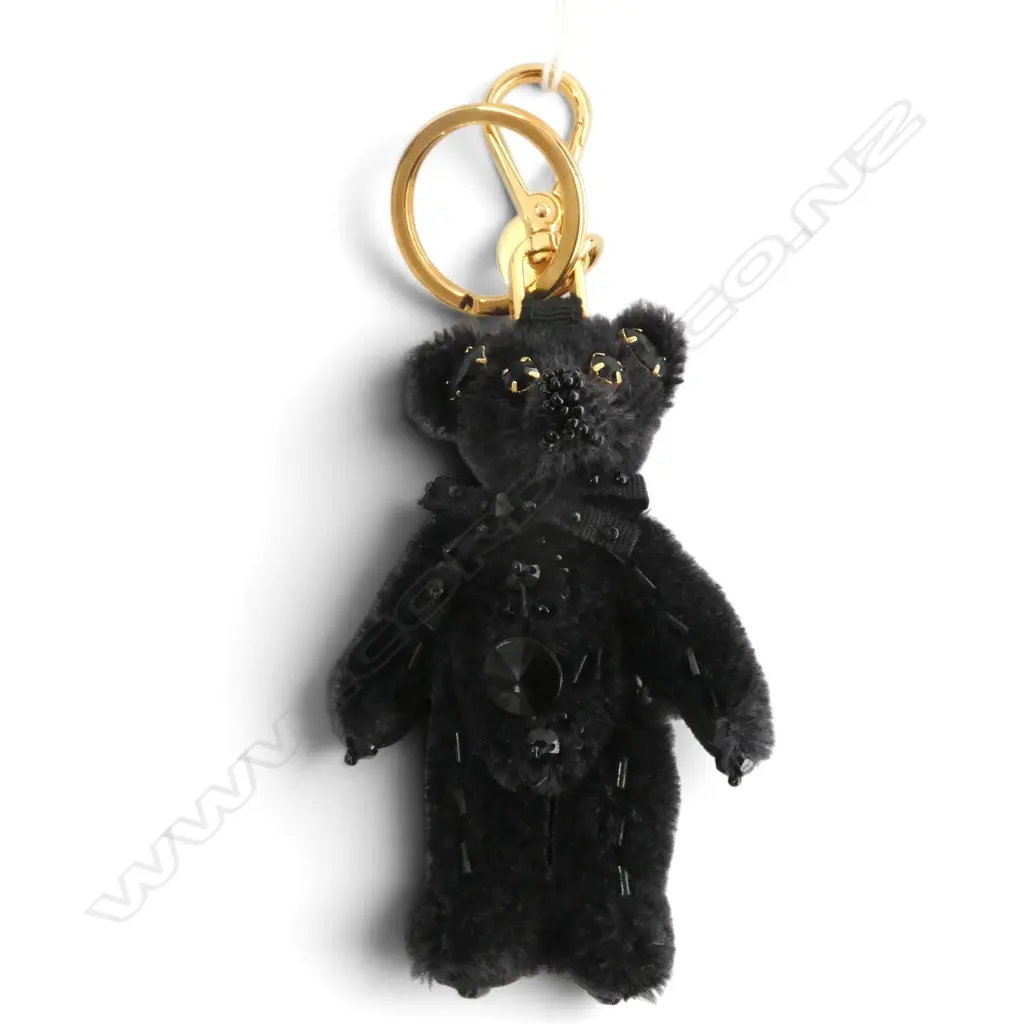 PRADA BLACK TEDDY BEAR KEYCHAIN/BAG CHARM - special ed. from 'Trick' Bear collection, L.100mm, box & cert, unused Image 1++