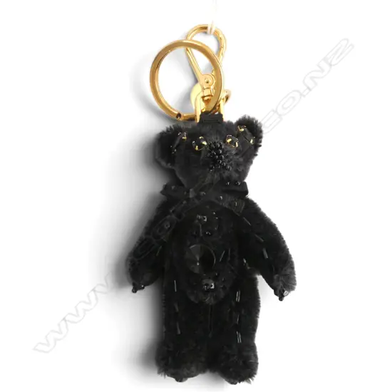 PRADA BLACK TEDDY BEAR KEYCHAIN/BAG CHARM - special ed. from 'Trick' Bear collection, L.100mm, box & cert, unused