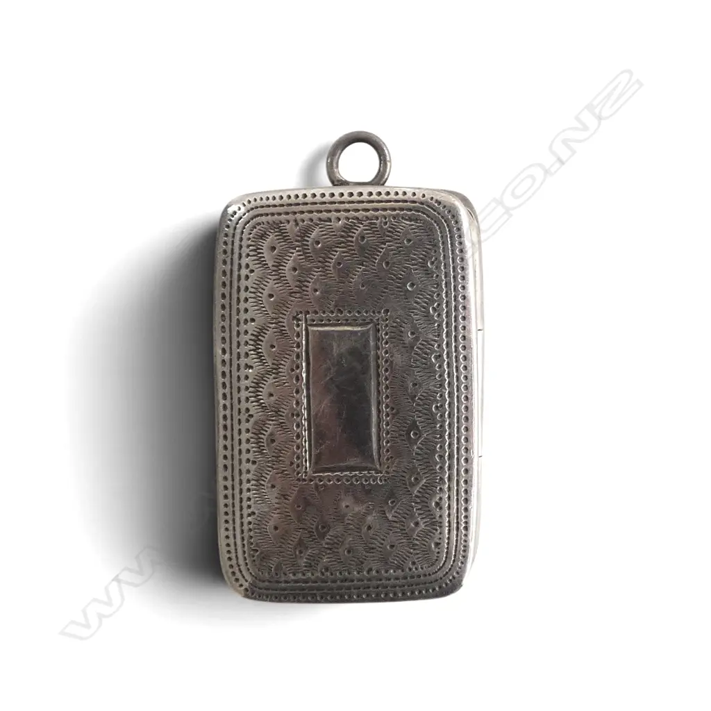 Joseph Willmore Birmingham c1800 silver vinaigrette. Machine engraved. Pierced & engraved grille Image 1++