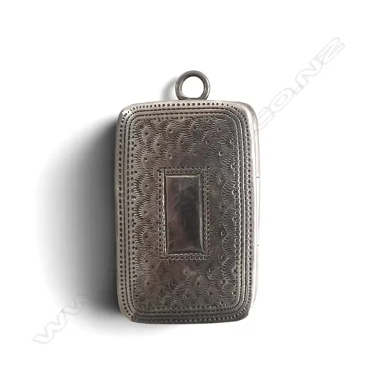 Joseph Willmore Birmingham c1800 silver vinaigrette. Machine engraved. Pierced & engraved grille