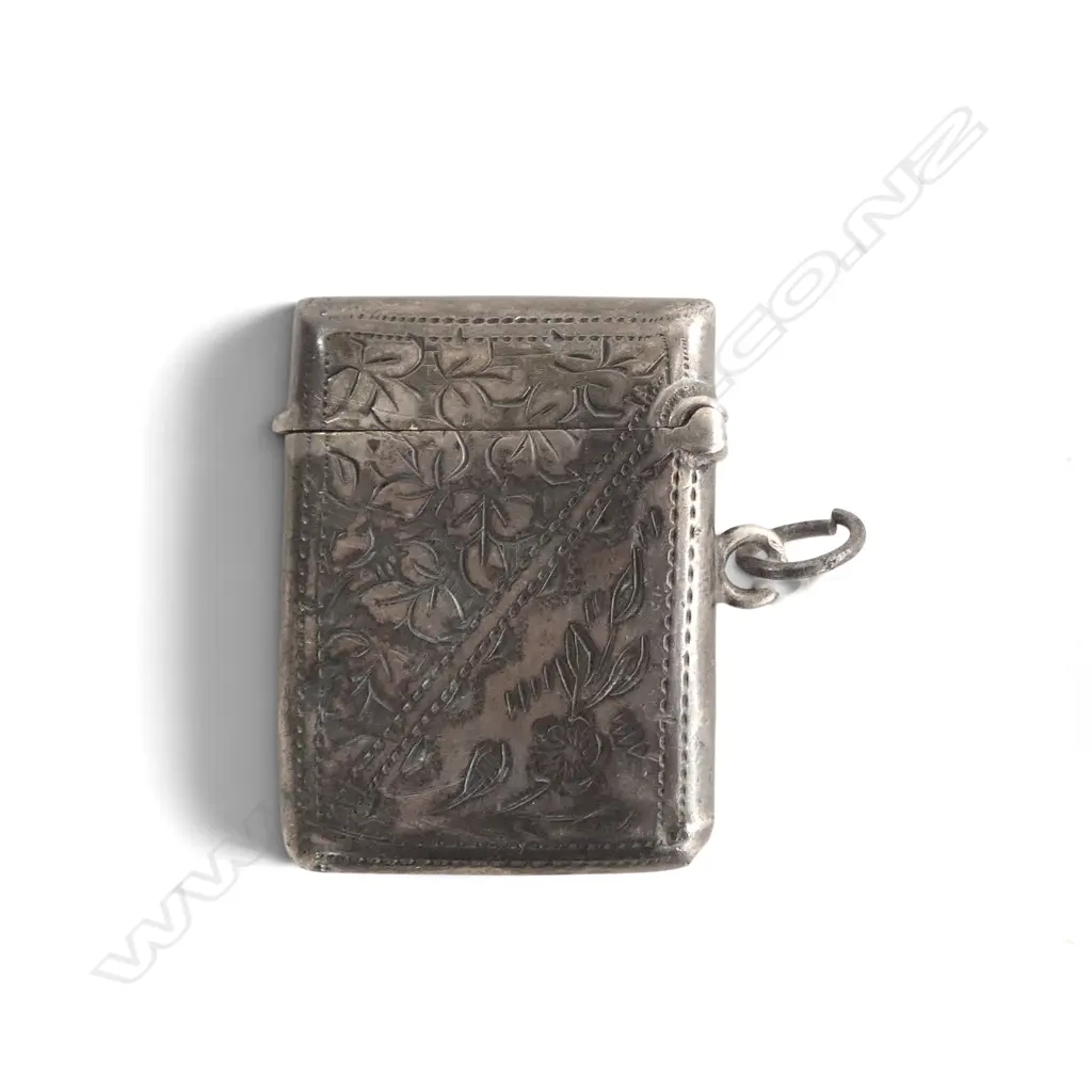CHESTER 1900 SILVER ENGRAVED VESTA 13.8gms Image 1++