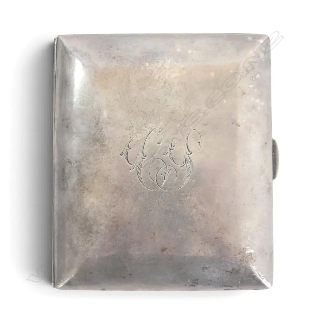 SILVER CIGARETTE CASE Presentation engraved to C. Slater Poneke Football club 30.8.11. 76gms Image 1++