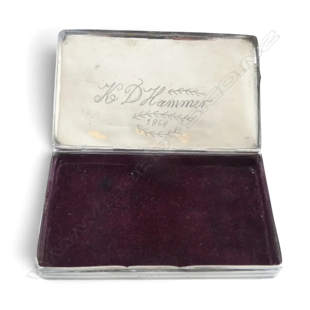 CONTINENTAL 840 SILVER BOX, VELVET LINED W.140mm 177gms Image 1++