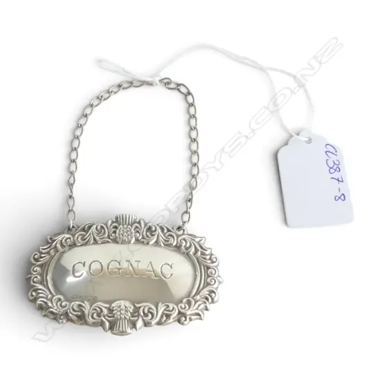 STG SILVER COGNAC LABEL, BIRMINGHAM 1988, 11.09gms