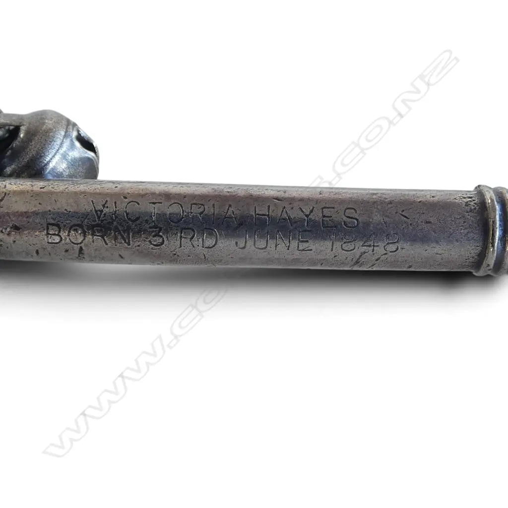 Silver Plate Rattle Humpty Dumpty stamped Victor Hayes 1848 possibly a later production. L.150mm Image 1++