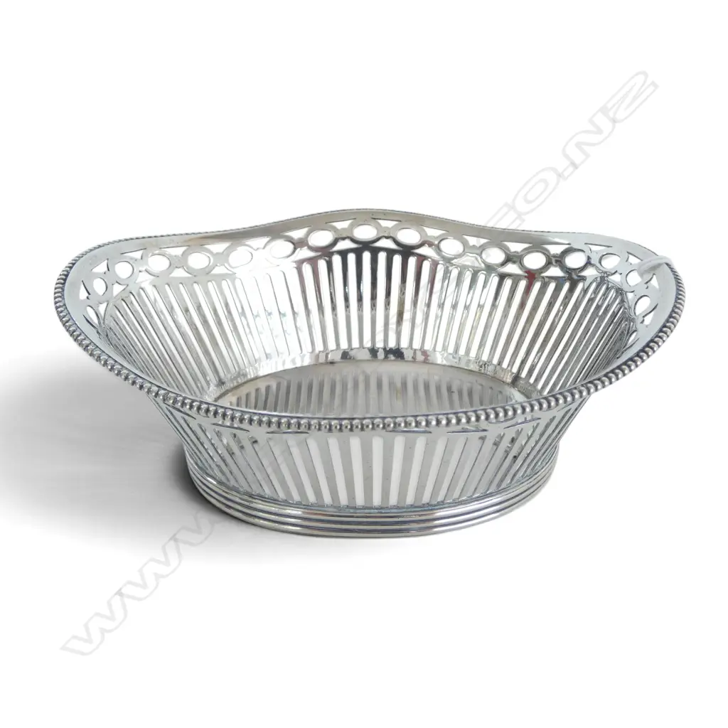 DUTCH 840 SILVER PIERCED DISH W.125mm 98gms Image 1++