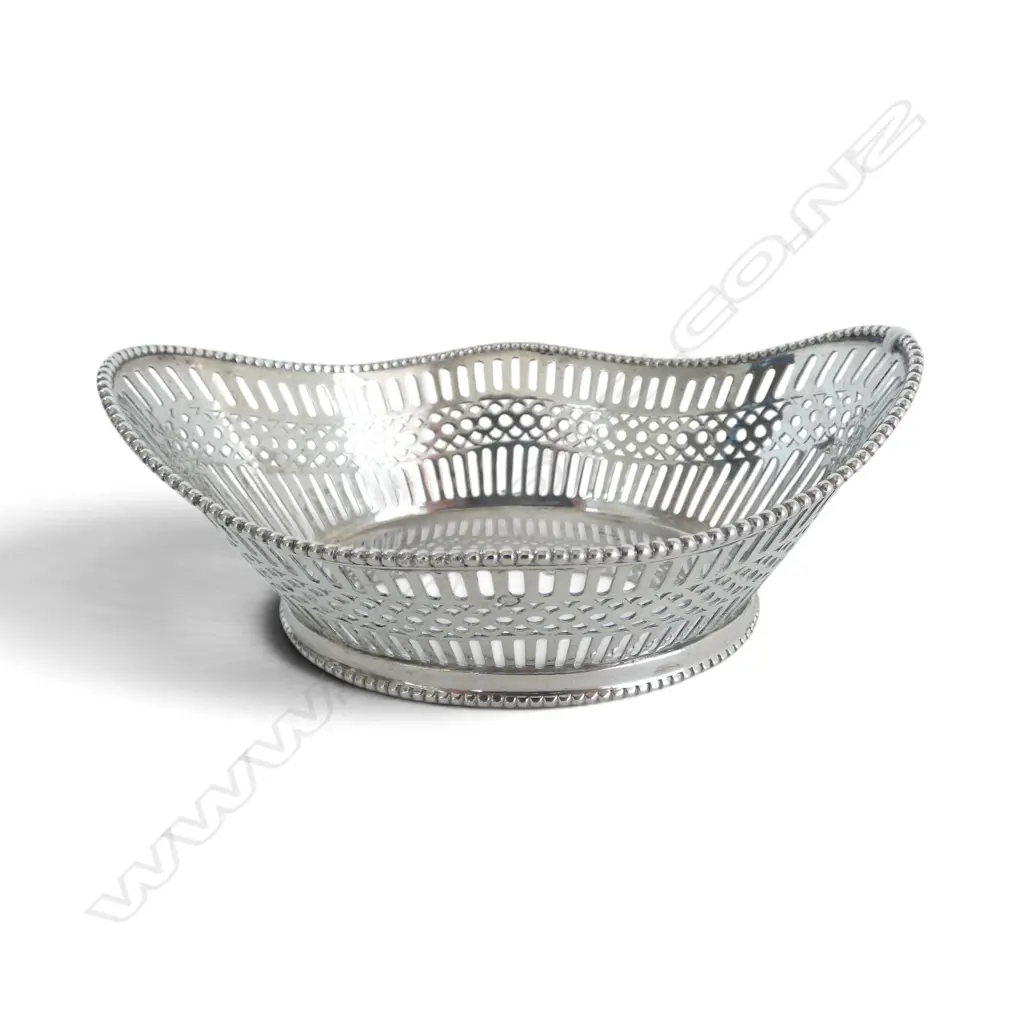 DUTCH 840 SILVER PIERCED DISH W.130mm 89gms Image 1++