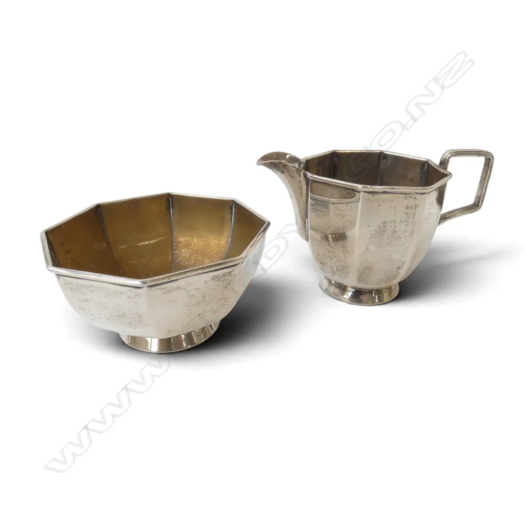 835 SILVER MILK JUG & SUGAR BOWL 167gms Image 1++