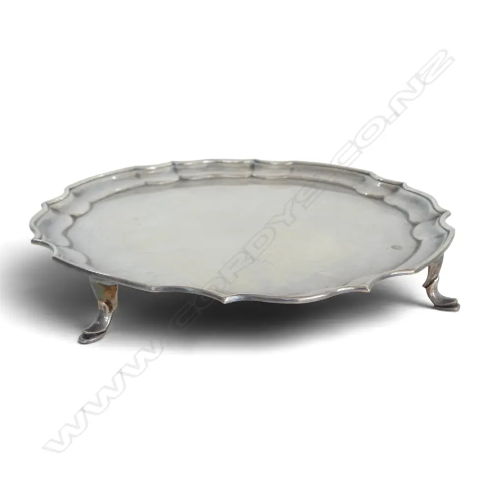 S/SILVER 4 FOOTED SALVER 286GMS Image 1++