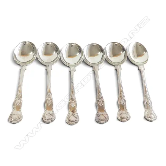 6 STG SILVER SOUP SPOONS, JAMES DIXON & SONS LTD, SHEFFIELD 1979 L.185mm 474gms 