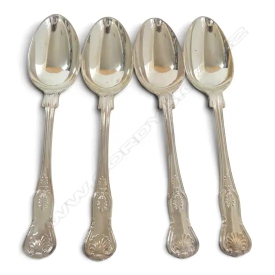 4 STG SILVER DESSERT SPOONS, JAMES DIXON & SONS LTD, SHEFFIELD 1979 318gms