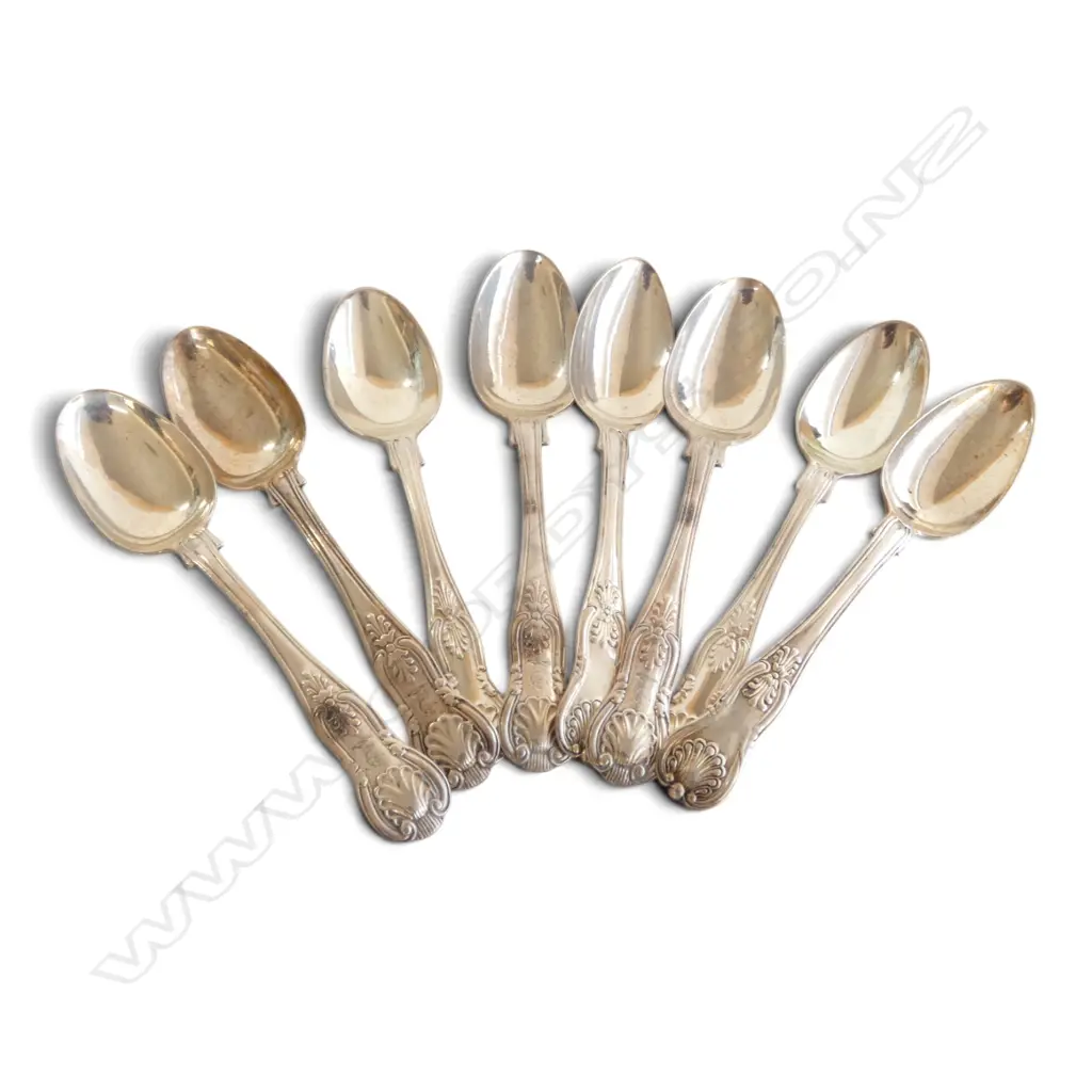 8 STG SILVER TEASPOONS, 263gms Image 1++