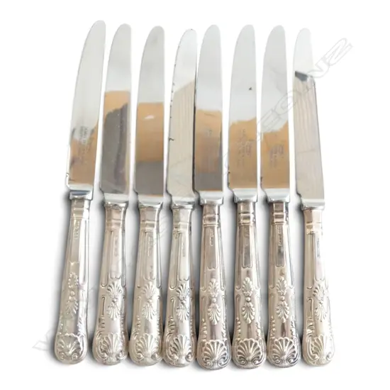 8 STG SILVER HANDLED KNIVES L.225mm