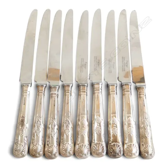 9 STG SILVER HANDLED KNIVES L.250mm