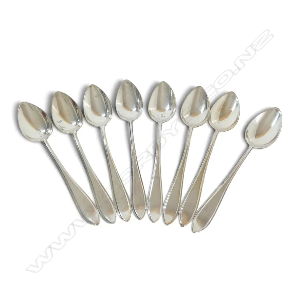 8 DUTCH SILVER TEA SPOONS 93gms Image 1++