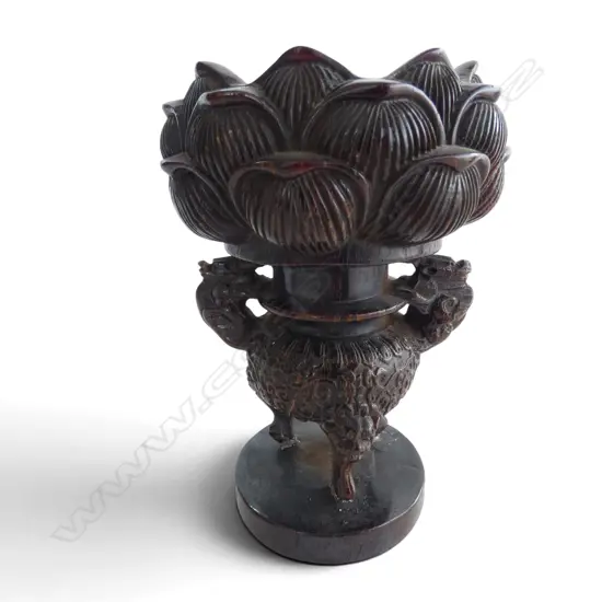 ORIENTAL LOTUS FORM CANDLE HOLDER H.150mm