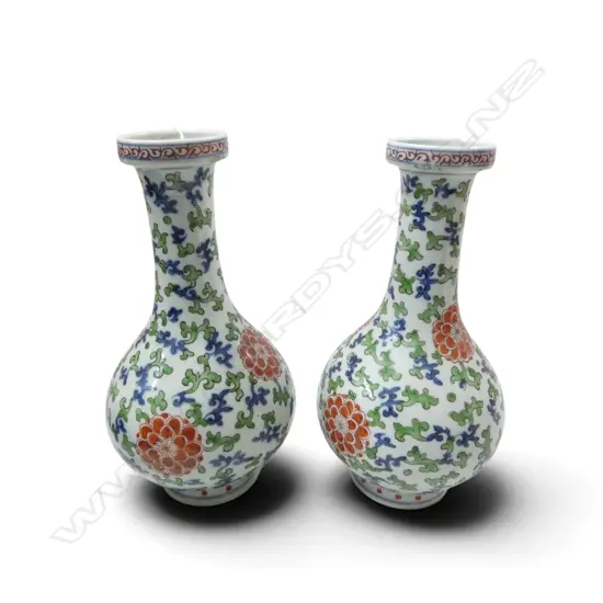 PR CHINESE FLORAL VASES H.190mm