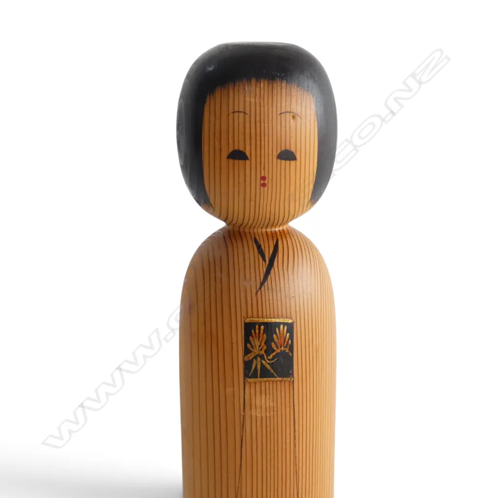 MID CENTURY JAPANESE KOKESHI DOLL signed & red stamp, H.300mm Image 1++