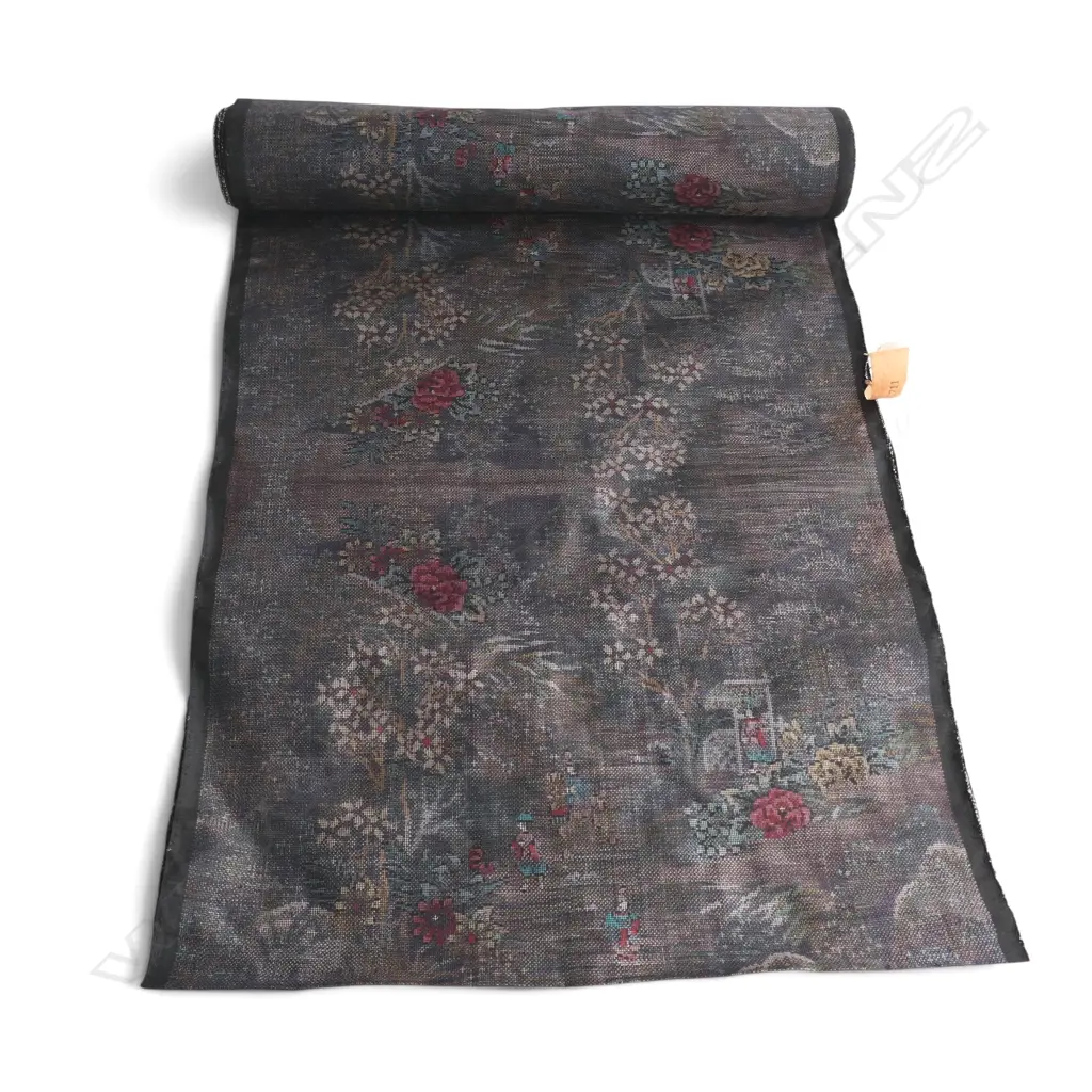 Unused 1980's NISHIJIN TEXTILE (Kyoto) JAPANESE SILK ROLL. L.12m. W.360mm. New old stock Image 1++