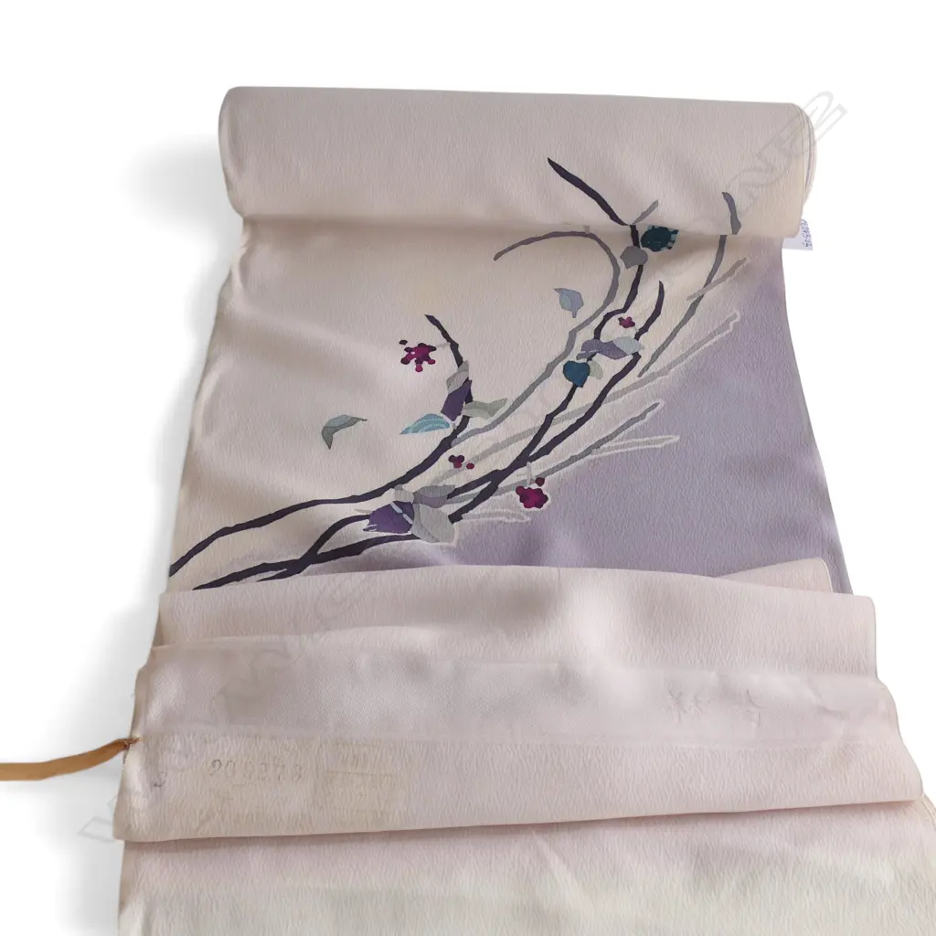 Unused 1980's NISHIJIN TEXTILE (Kyoto) JAPANESE SILK ROLL. L.12m. W.360mm. New old stock Image 1++