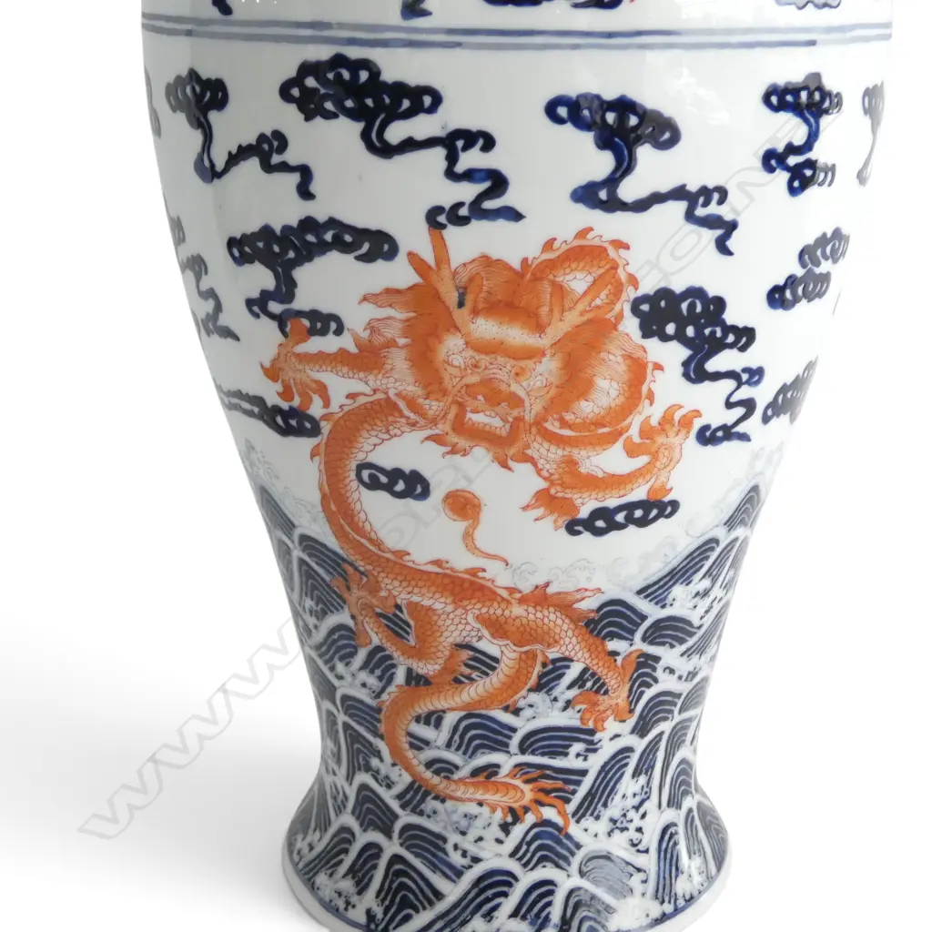 CHINESE VASE H.455mm chips to top rim Image 1++