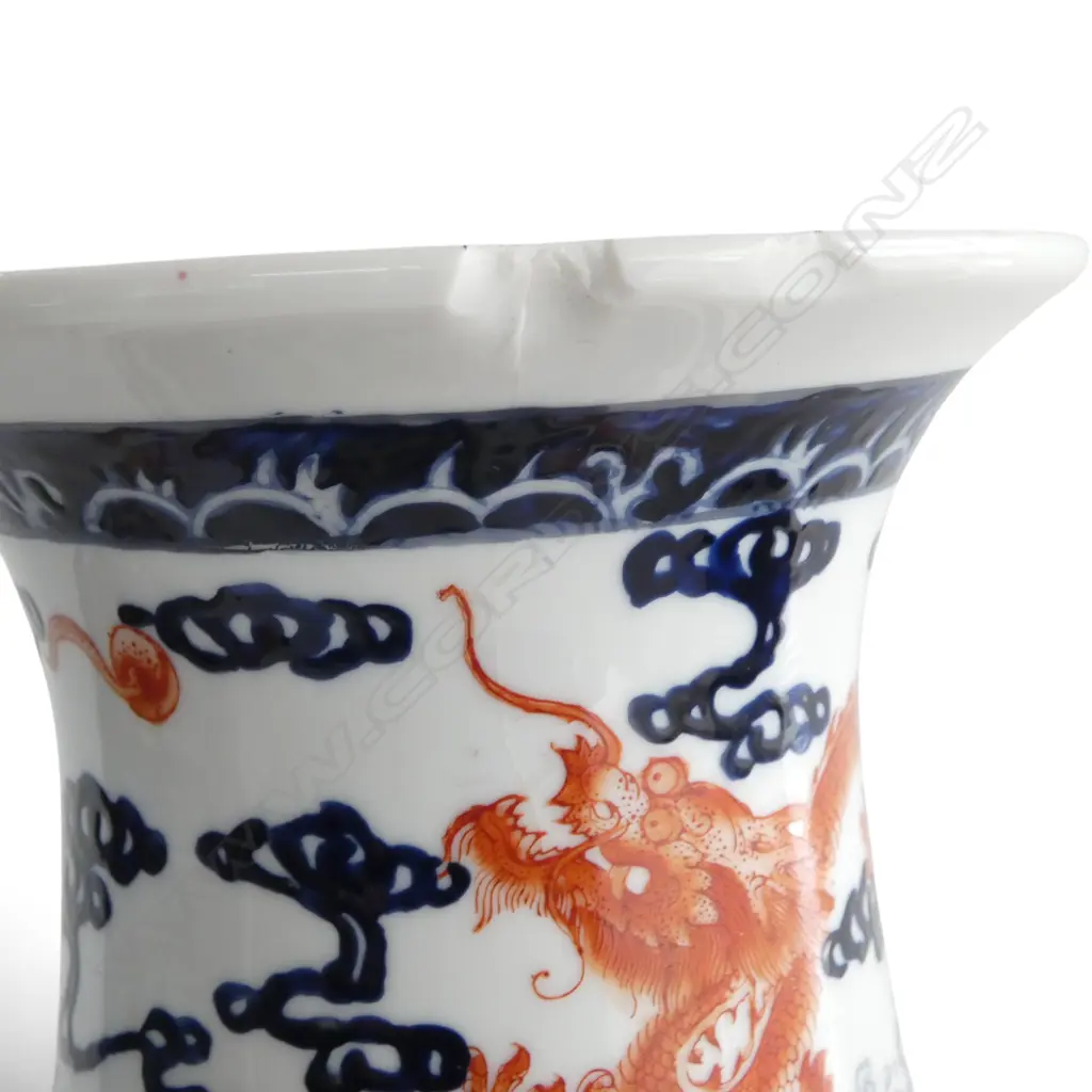 CHINESE VASE H.455mm chips to top rim Image 1++